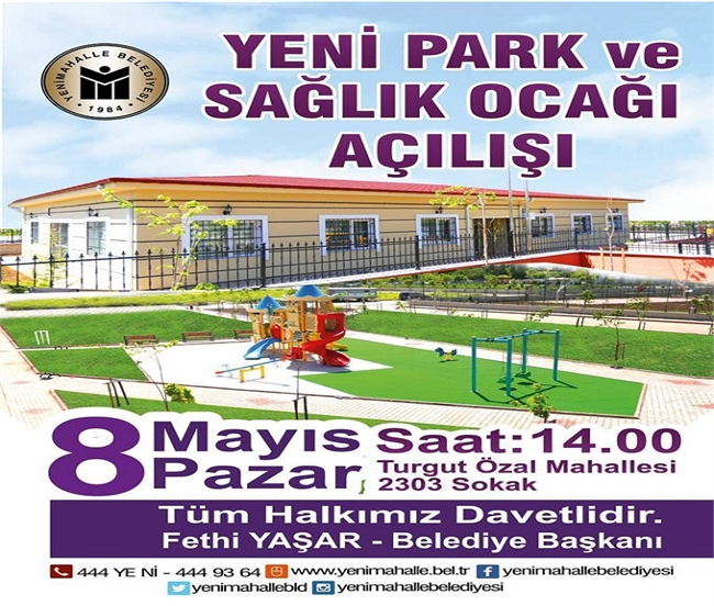 Yeni Park ve Sağlık Ocağı Açılıyor