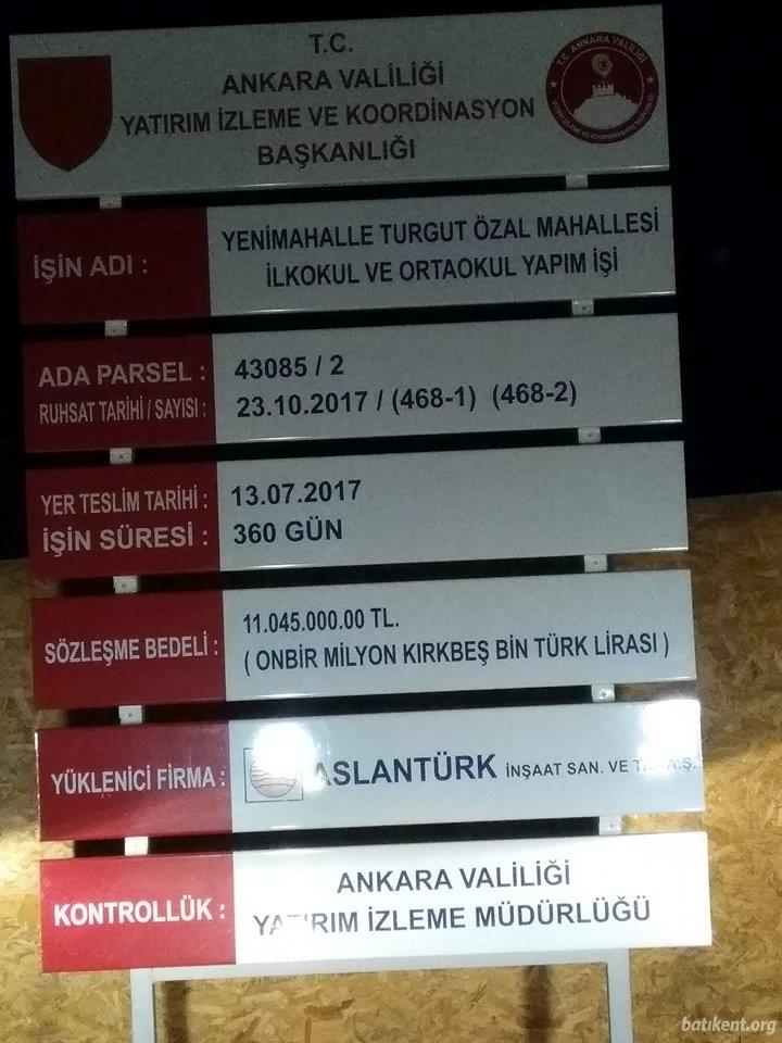 Turgut Özal Mahallesi'ne Yeni Okul İnşaatı Başladı.