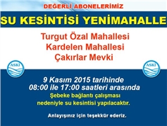 Dikkat! Su Kesintisi